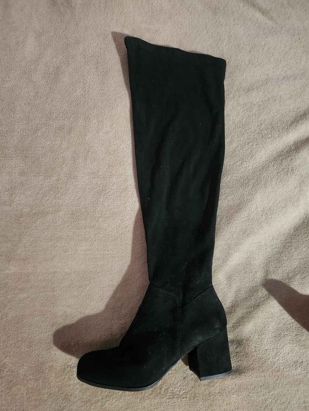 Christian Siriano Black Over-the-Knee Block Heel Boots
